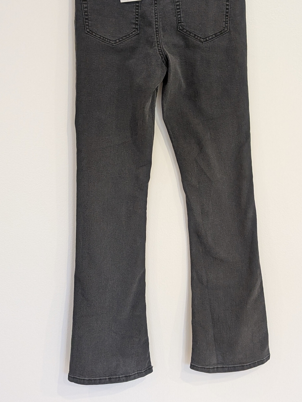 Bootcut Washed Black Lace Up Denim Jeans Women Solid Zip Drawstring NWT - Picture 8 of 10